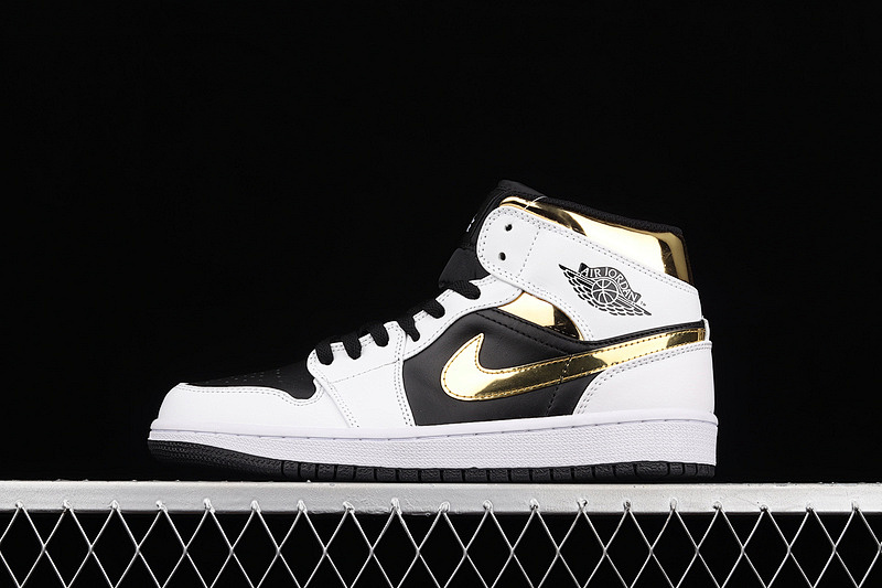 Jordan AIR Jordan 1 MID SE WHITE/BLACK/GOLD · 554724-190, photo 1