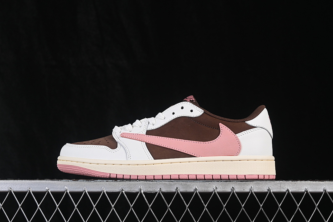 Jordan [DZ4137-206]-[TRAVIS SCOTT AIR JORDAN 1 LOW OG WHITE/BROWN/PINK]-[WOMAN:36-39]-[MAN:40-48.5] - Image 2