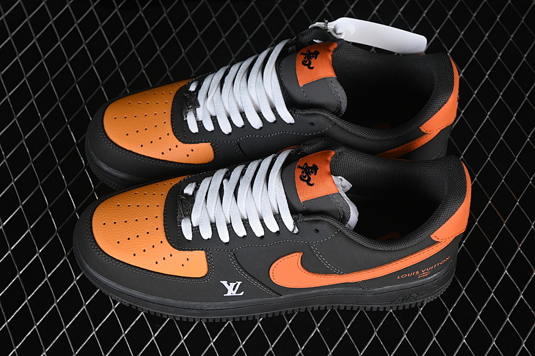 Nike [XY9025-004]-[AIR FORCE 1 07 LOW CASUAL SNEAKERS BLACK/ORANGE]-[WOMAN:36-39]-[MAN:40-45] - Image 11