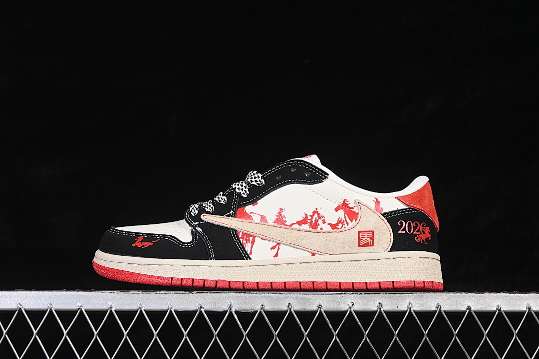 Jordan AIR Jordan 1 LOW OG SP AJ1 WHITE/BLACK/RED/BEIGE · XS2025-086, photo 1