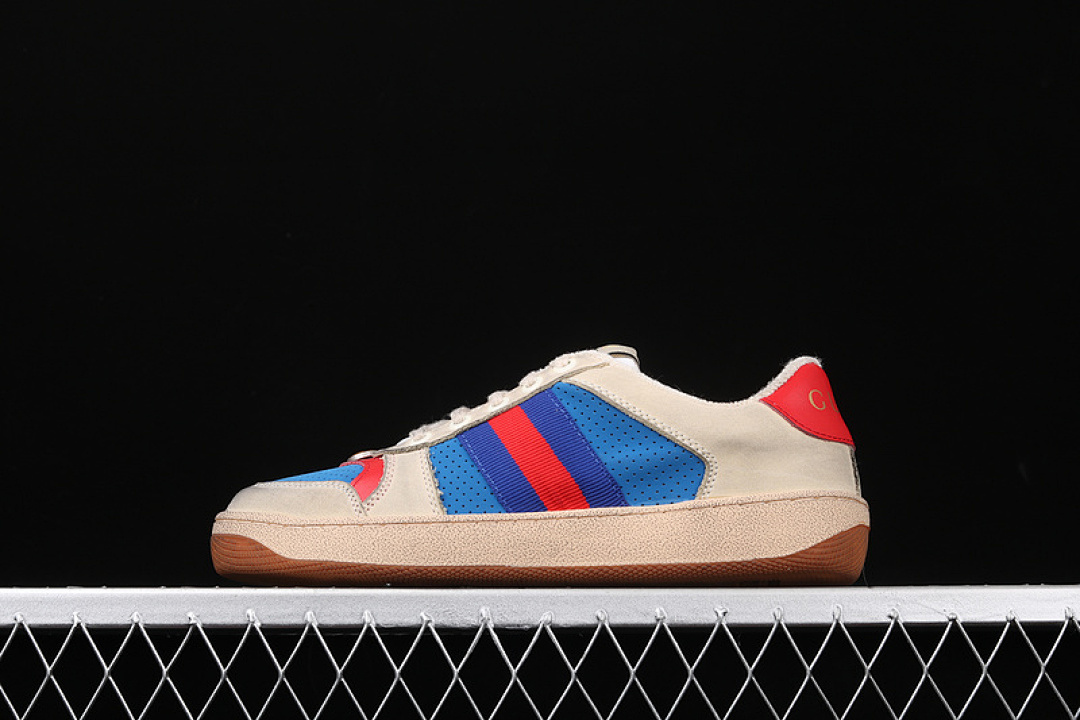 Gucci Gucci [ ACE EMBROIDERED LOW-TOP SNEAKER BEIGE/BLUE/RED]-[WOMAN:35-40], photo 1