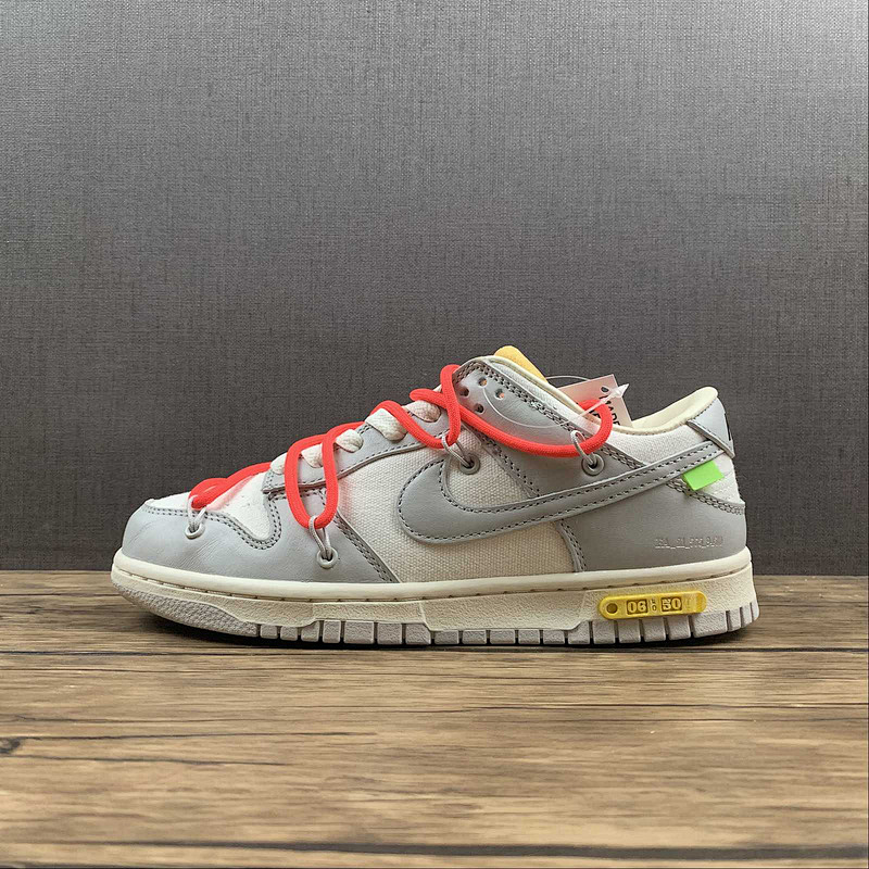 Off-White Nike OW X SB DUNK LOW LOT 06 OF 50 SAIL/NEUTRAL GREY/RED · DM1602-110, photo 1