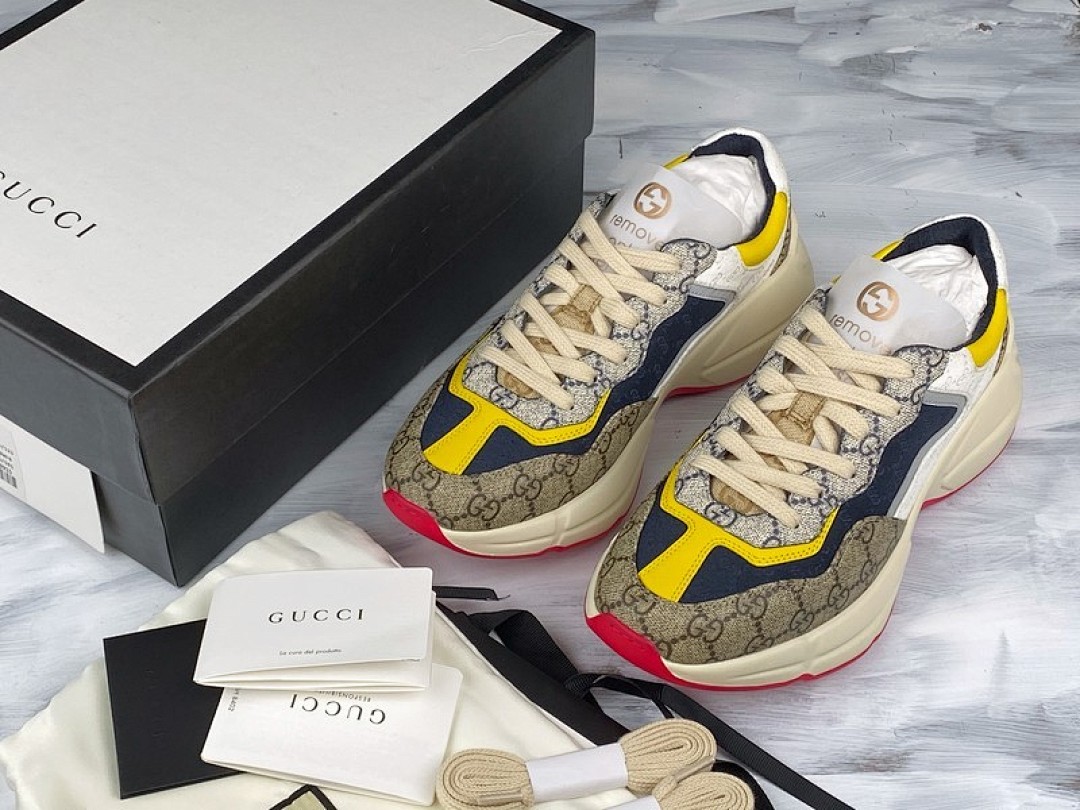On Running [PLUS GU*CCI RHYTON SHOES WHITE/MULTI-COLOR]-[WOMAN:34-40]-[MAN:39-46] - Image 3