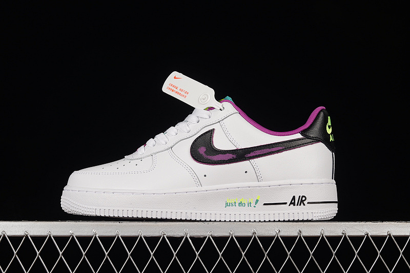 Nike Nike AIR FORCE 1 LOW 07 JUST DO IT WHITE/BLACK/PURPLE · DX3933-100, photo 1