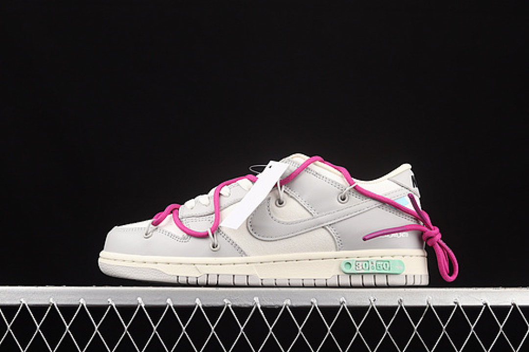 Nike OW X SB DUNK LOW THE 50 WHITE/LIGHT GREY/BLUE · DM1602-114, photo 1