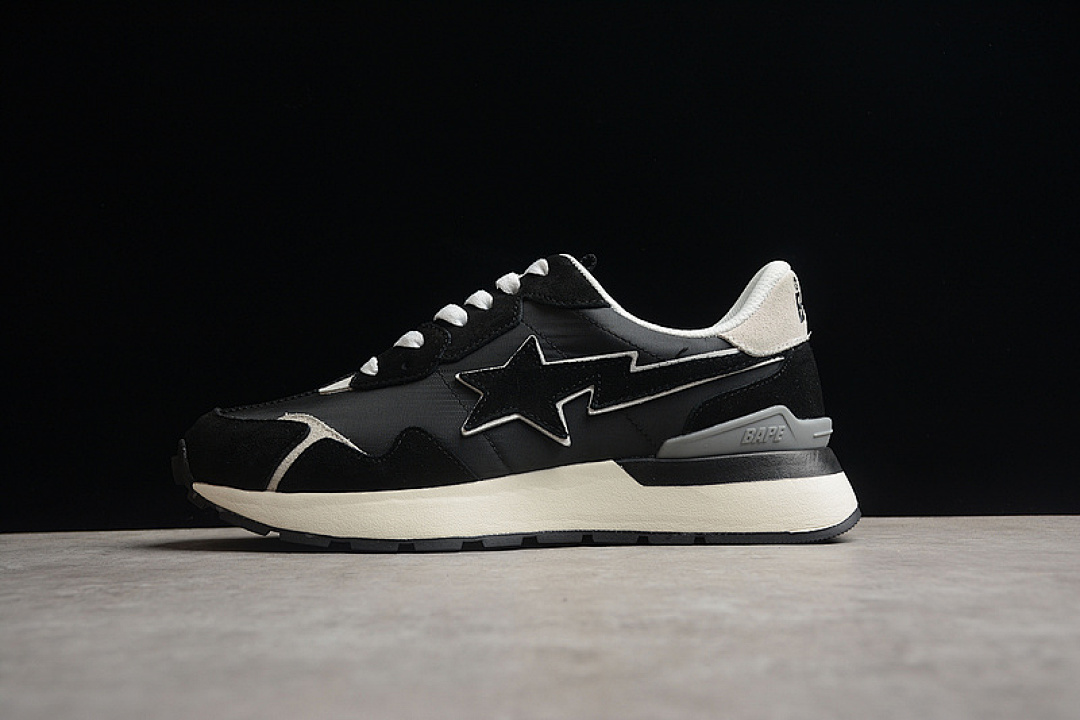 Bape [BAPE ROAD STA EXPRESS VINTAGE RUNNING SHOES BLACK/WHITE/BEIGE]-[WOMAN:36-39]-[MAN:40-45], photo 1