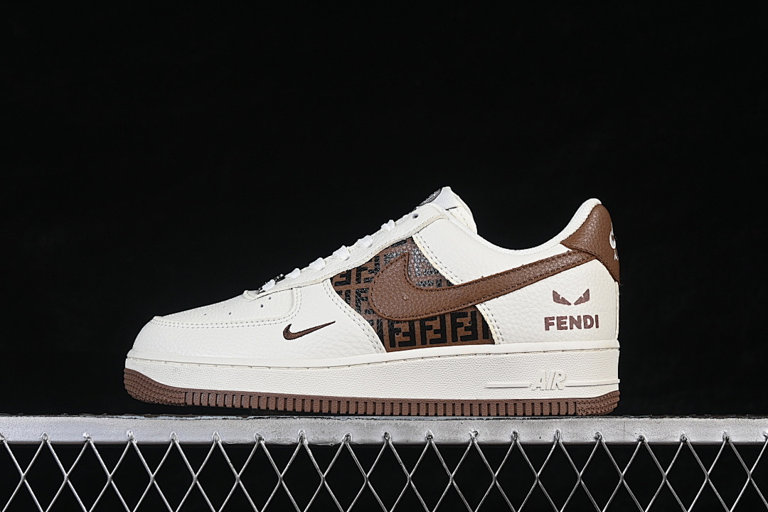 Nike Nike AIR FORCE 1 07 LOW CASUAL SNEAKERS WHITE/BROWN · XY9025-017, photo 1