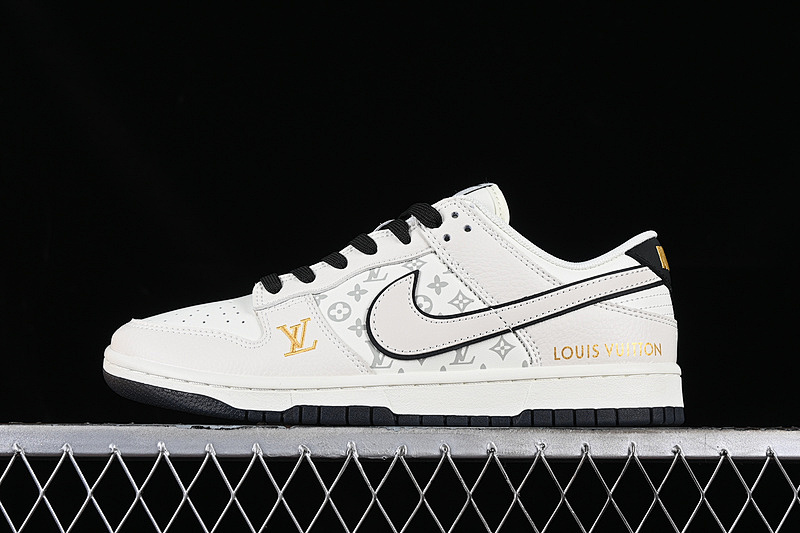 Louis Vuitton Nike DUNK LOW LV RETRO BEIGE/WHITE/BLACK/GREY/GOLD · FC1688-126, photo 1