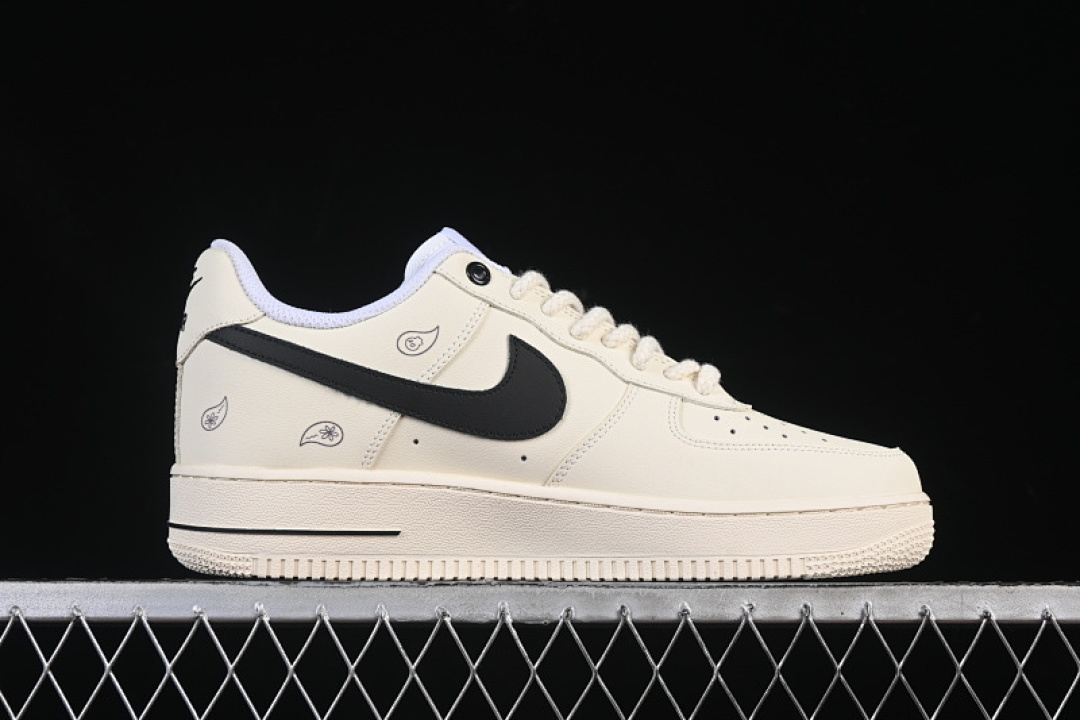 Nike [DD8959-100]-[AIR FORCE 1 07 LOW CASUAL SNEAKERS BEIGE/BLACK]-[WOMAN:36-39]-[MAN:40-45] - Image 15