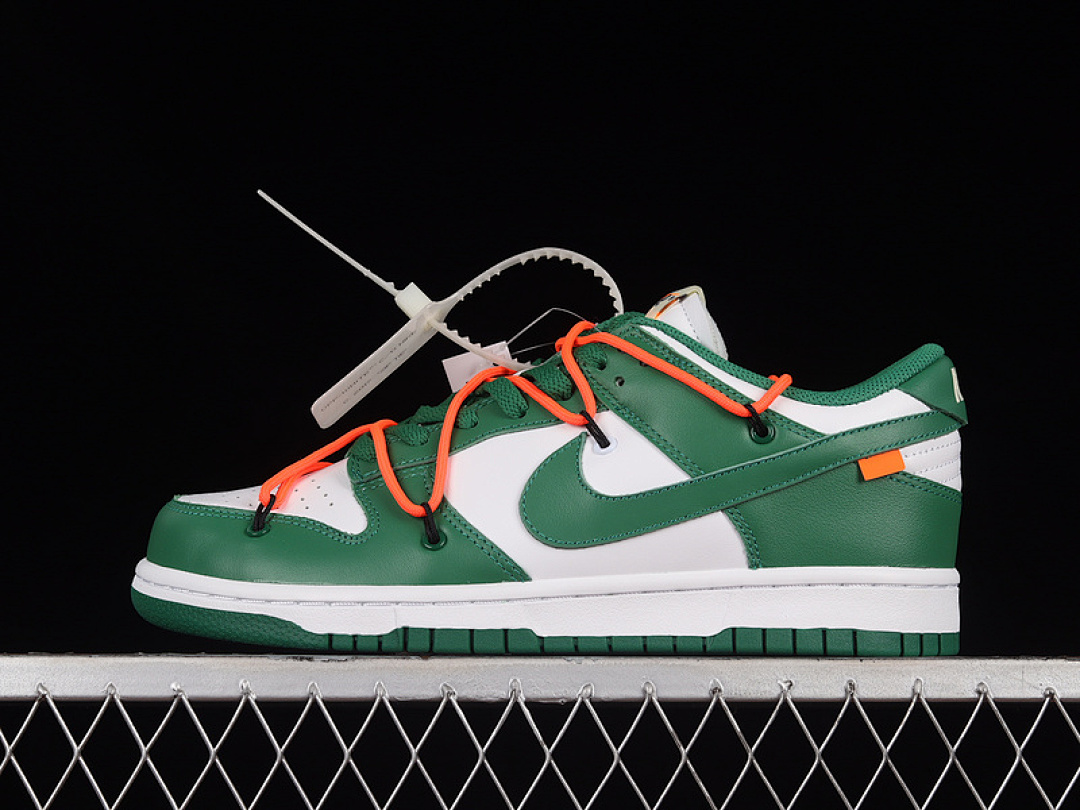 Off-White [CT0856-100]-[OFF-WHITE X DUNK LOW WHITE/PINE GREEN/PINE GREEN]-[WOMAN:36-39]-[MAN:40-47.5], photo 1