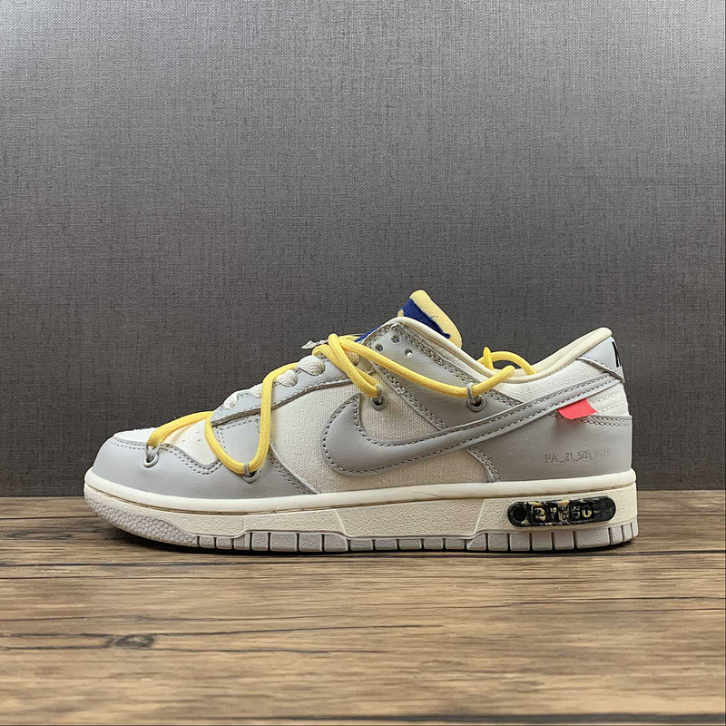 Off-White Nike OW X SB DUNK LOW DEAR SUMMER LOT 27 OF 50 SAIL/NEUTRAL GREY/YELLOW · DM1602-120, photo 1