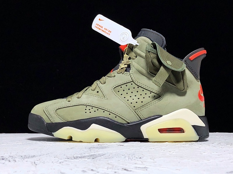 Jordan H12 TRAVIS SCOTT X AIR Jordan 6 MEDIUM OLIVE/BLACK/RED · CN1084-200, photo 1