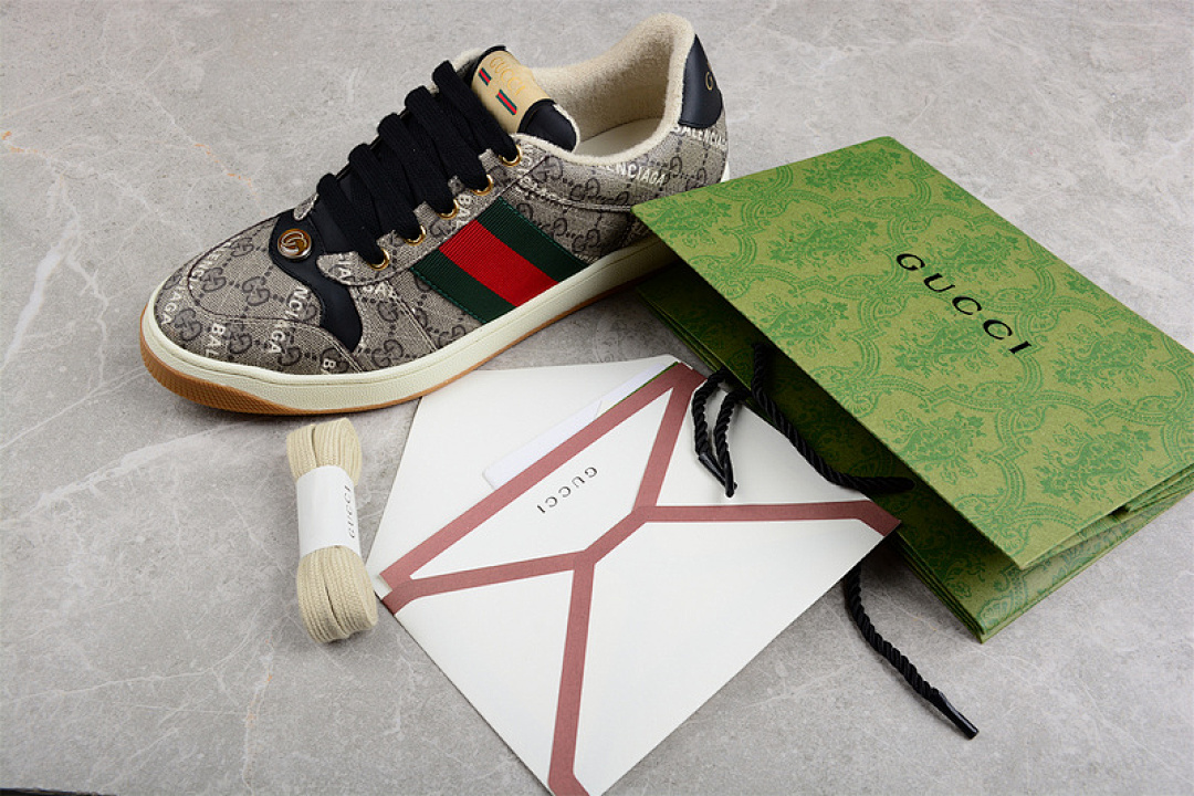 Gucci [GU*CCI DISTRESSED SCREENER SNEAKER GREY/BLACK/RED-BEIGE]-[WOMAN:35-39]-[MAN:40-45] - Image 2