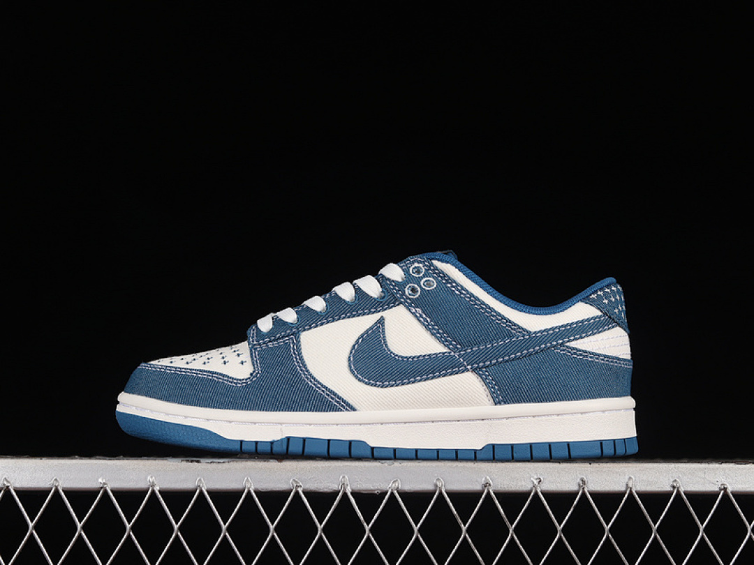 Unbranded [DV0834-101]-[DUNK LOW SE SASHIKO SUMMIT WHITE/SUMMIT WHITE/INDUSTRIAL BLUE/INDUSTRIAL (BLUE]), photo 1