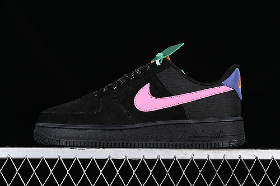 Nike [CD0887-001]-[AIR FORCE 1 07 LOW BLACK/PINK/BLUE/YELLOW]-[WOMAN:35.5-39]-[MAN:40-45], photo 1