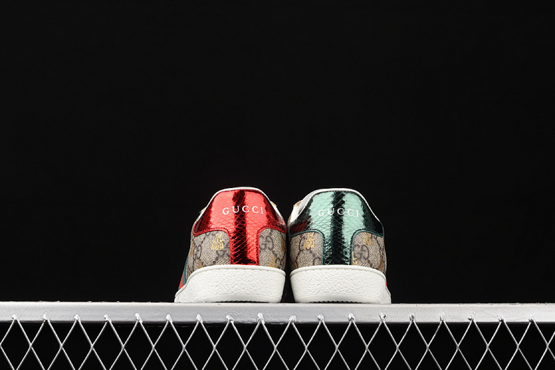 Gucci [GU*CCI ACE EMBROIDERED LOW-TOP SNEAKERS KHAKI/GREEN/RED]-[WOMAN:35-39]-[MAN:40-44] - Image 13