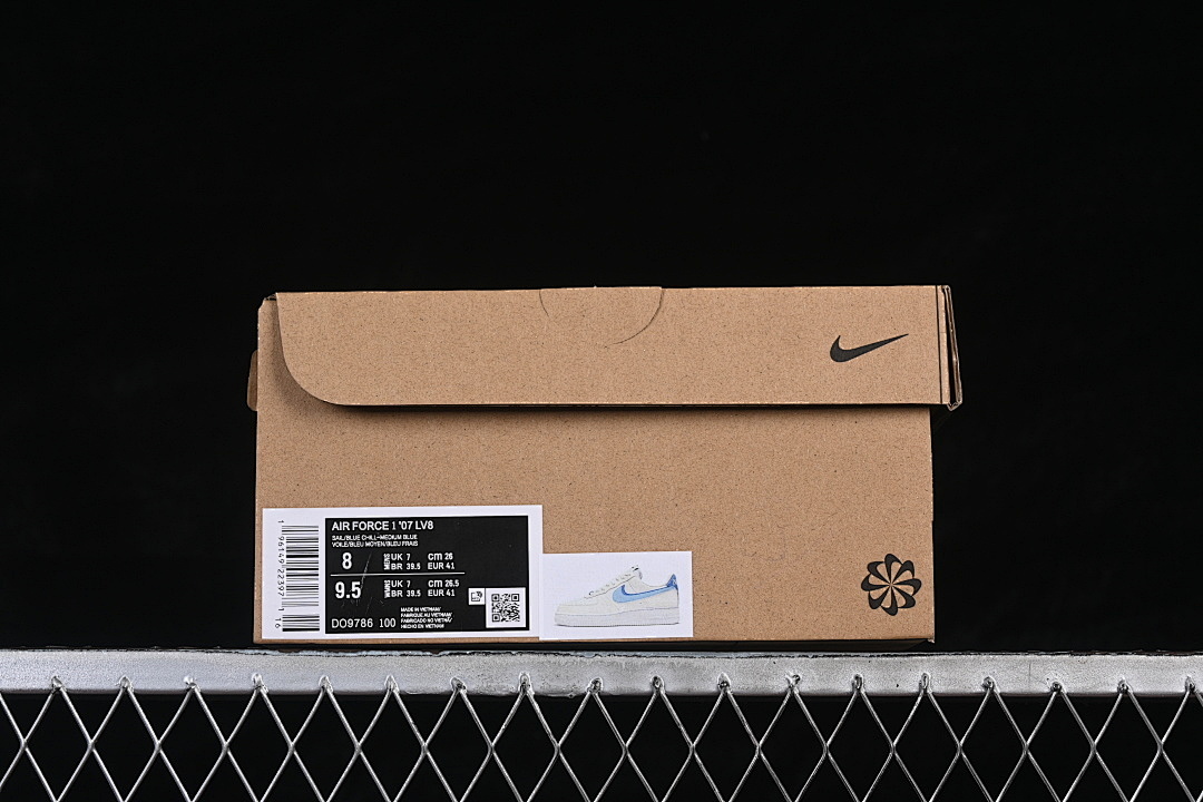 Nike [DO9786-100]-[AIR FORCE 1 LOW 07 LV8 MEDIUM BLUE/BLACK/BLUE CHILL]-[WOMAN:36-39]-[MAN:40-45] - Image 12