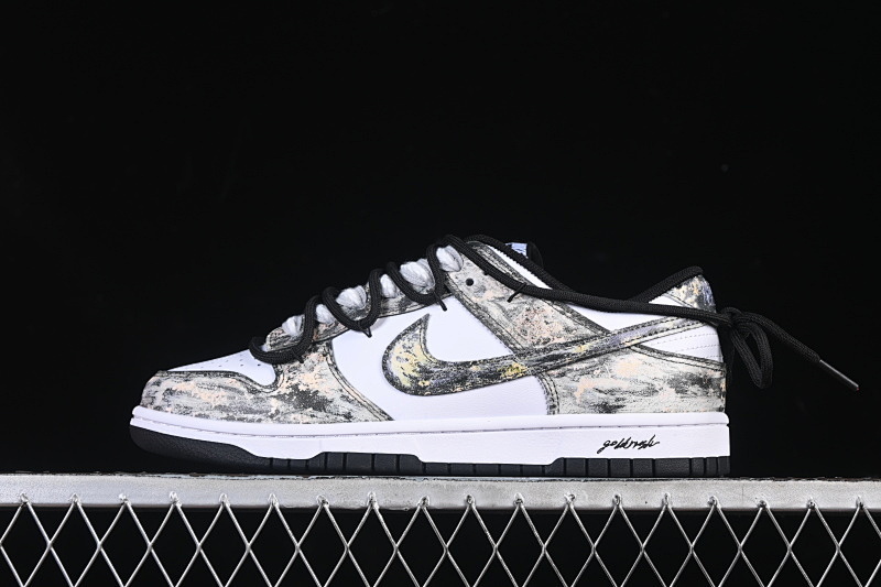 Nike DUNK LOW BANDAGE CASUAL SNEAKERS BLACK/WHITE/LIGHT WHEAT · HF5441-100, photo 1