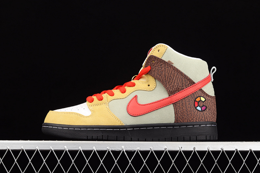 Unbranded [CZ2205-700]-[COLOR SKATES X DUNK HIGH SB KEBAB AND DESTROY YELLOW/RED/WHITE-BROWN], photo 1