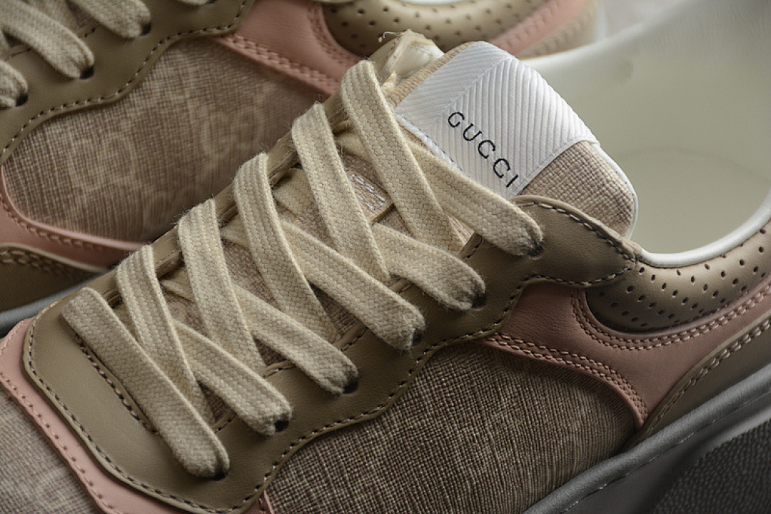 Chanel [GU*CCI GG SUPREME CANVAS SNEAKERS WHEAT/GREY/LIGHT PINK]-[WOMAN:35-39]-[MAN:40-44] - Image 6