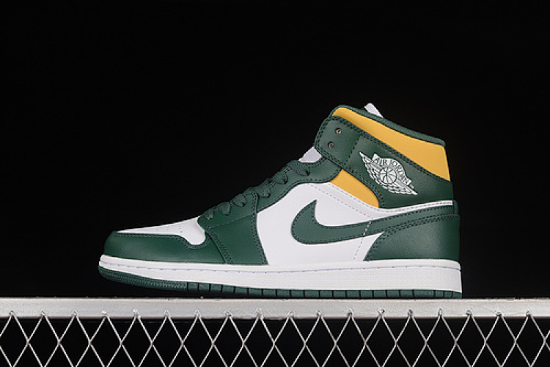 Jordan AIR Jordan 1 MID GREEN/YELLOW/WHITE · 554724-371, photo 1