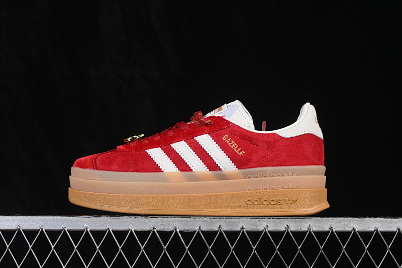 Adidas ORIGINALS GAZELLE BOLD CASUAL SNEAKERS RED/WHITE/BROWN · KJ4293, photo 1