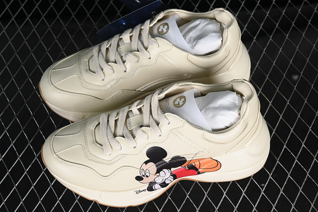 On Running [DRW009522]-[GU*CCI RHYTON VINTAGE TRAINER SNEAKER GREY/BLACK/RED/ORANGE]-[UNISEX:35-44] - Image 12