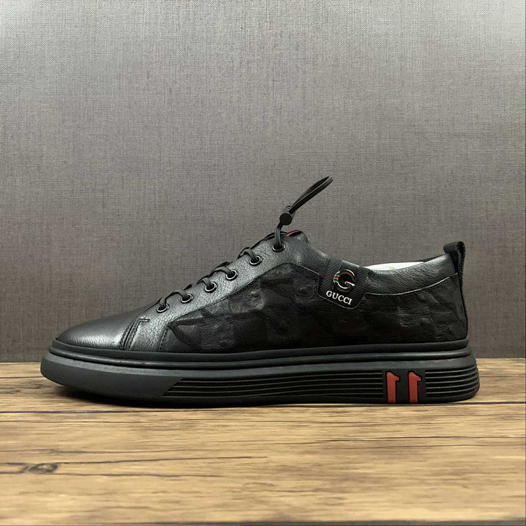 Gucci Gucci [ CASUAL SNEAKERS BLACK/BLACK/RED]-[MAN:38-44], photo 1