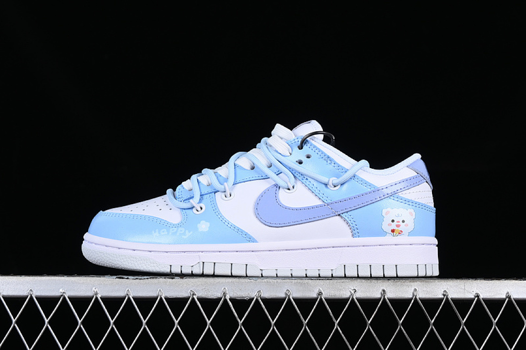 Unbranded [DH9765-102]-[DUNK LOW TOP CASUAL SNEAKERS WHITE/BLUE]-[WOMAN:36-39], photo 1