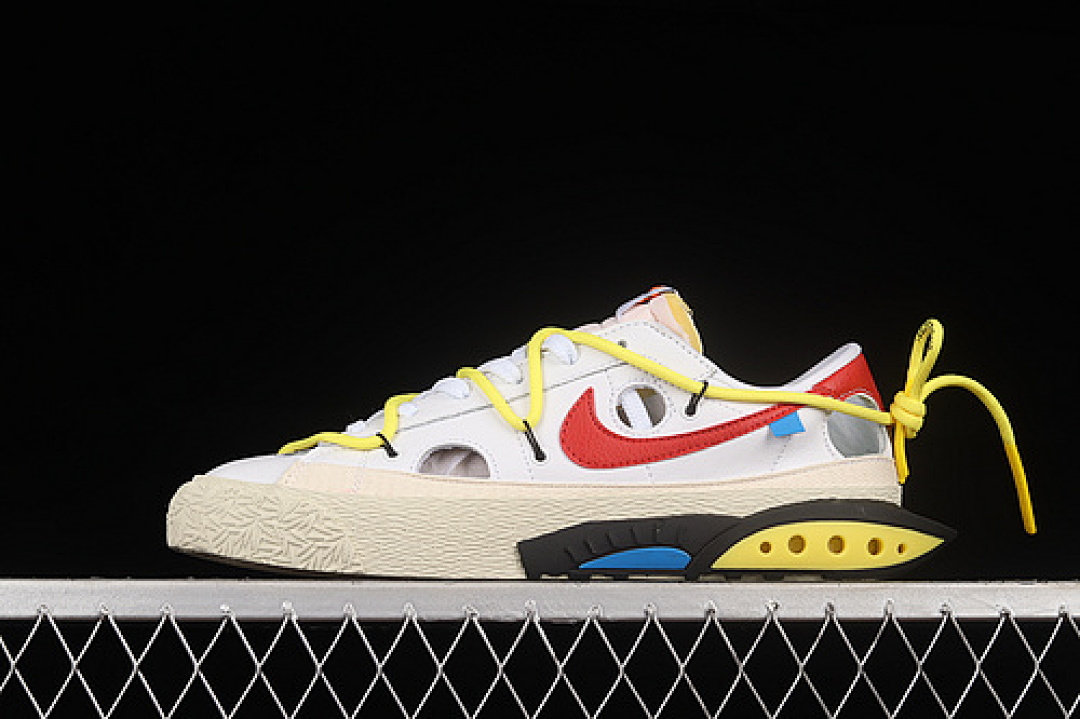Off-White [DH7863-100]-[OW X BLAZER LOW WHITE/UNIVERSITY RED/YELLOW]-[WOMAN:36-39]-[MAN:40-46], photo 1