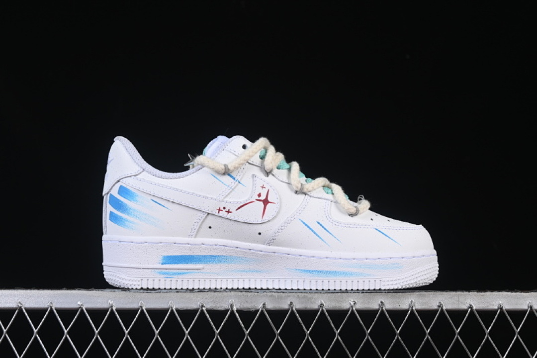 Nike [321-419]-[AIR FORCE 1 07 LOW ARIES WHITE/BLUE/GREY]-[WOMAN:36-39]-[MAN:40-45] - Image 13