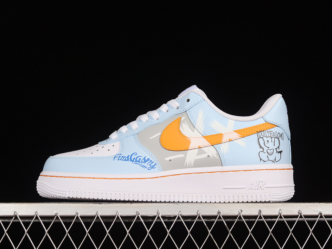 Nike Nike AIR FORCE 1 LOW 07 LIGHT BLUE/ORANGE/WHITE · CW2288-669, photo 1