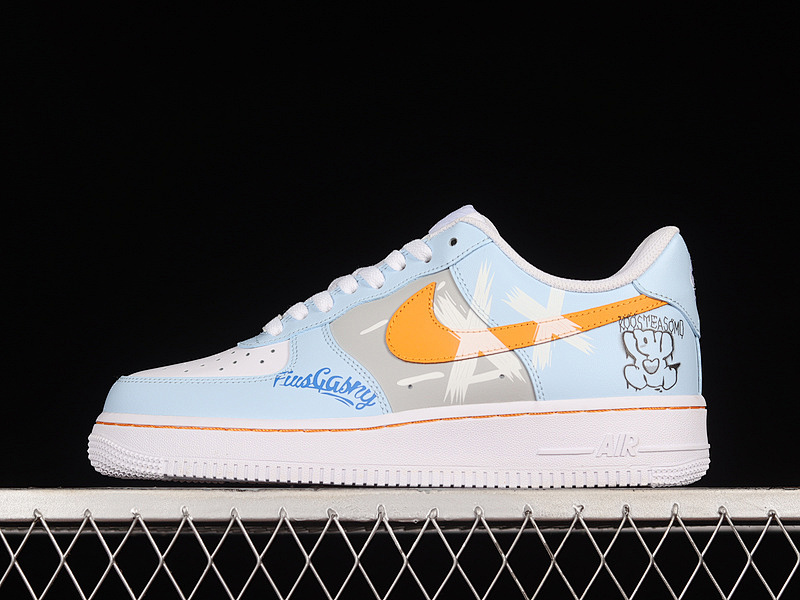 Nike Nike AIR FORCE 1 LOW 07 LIGHT BLUE/ORANGE/WHITE · CW2288-669, photo 1