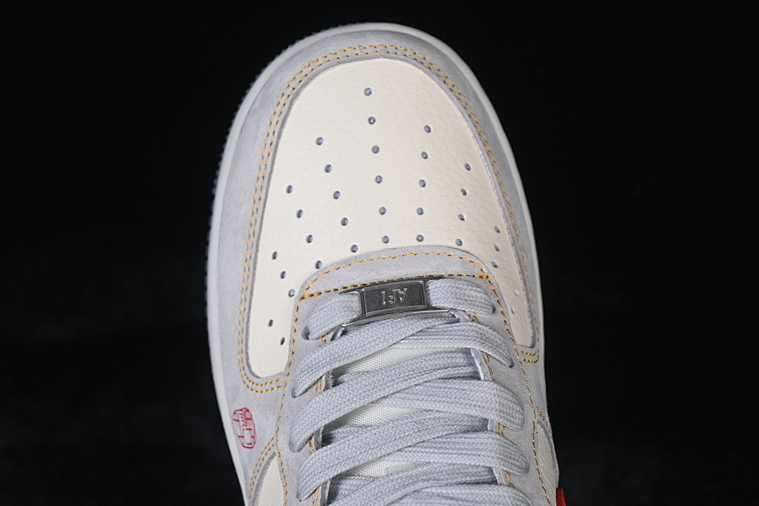 Nike [HT5088-631]-[AIR FORCE 1 07 LOW CASUAL SNEAKERS WHITE/GREY/RED]-[WOMAN:36-39]-[MAN:40-45] - Image 10