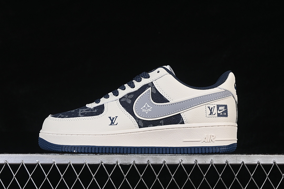 Nike [XY2025-006]-[AIR FORCE 1 07 LOW BEIGE/BLACK/NAVY BLUE]-[WOMAN:36-39]-[MAN:40-45] - Image 2