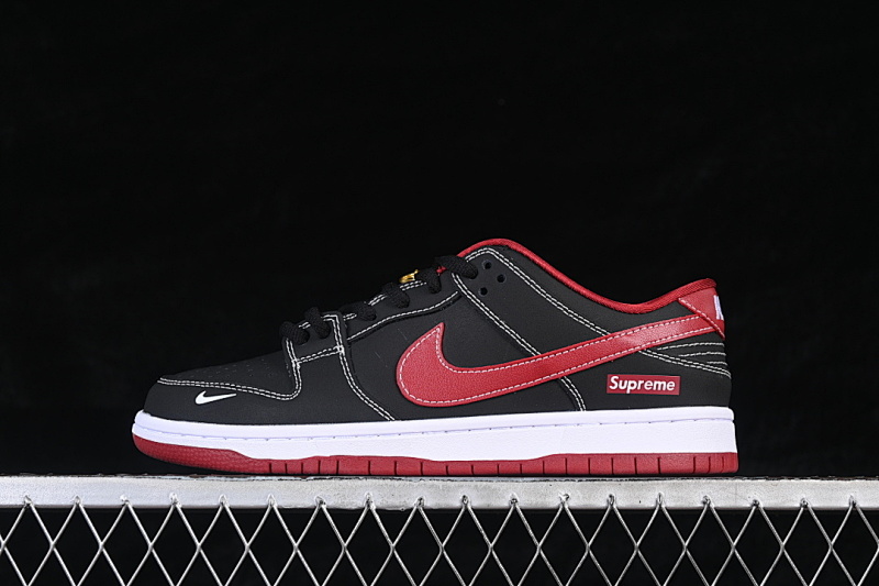 Nike DUNK LOW CASUAL SNEAKERS WINE RED/BLACK/WHITE · AJ6817-005, photo 1