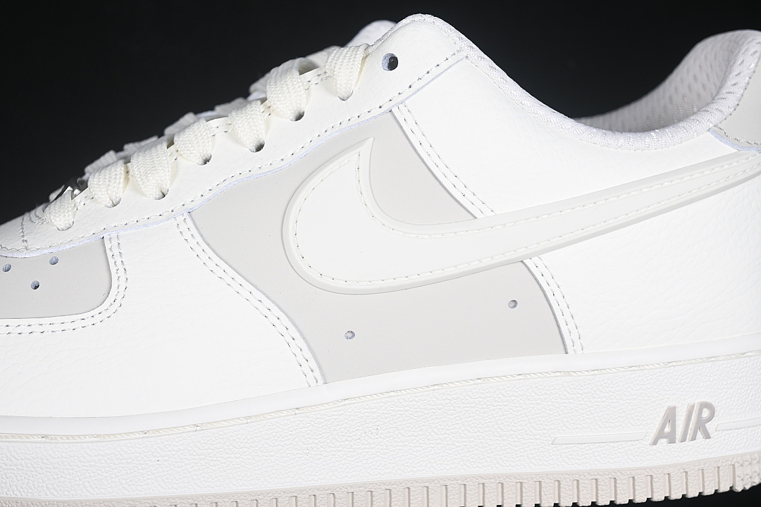 Nike [IR1475-133]-[AIR FORCE 1 07 LOW CASUAL SNEAKERS WHITE/GREY/WHITE]-[WOMAN:36-39]-[MAN:40-45] - Image 8