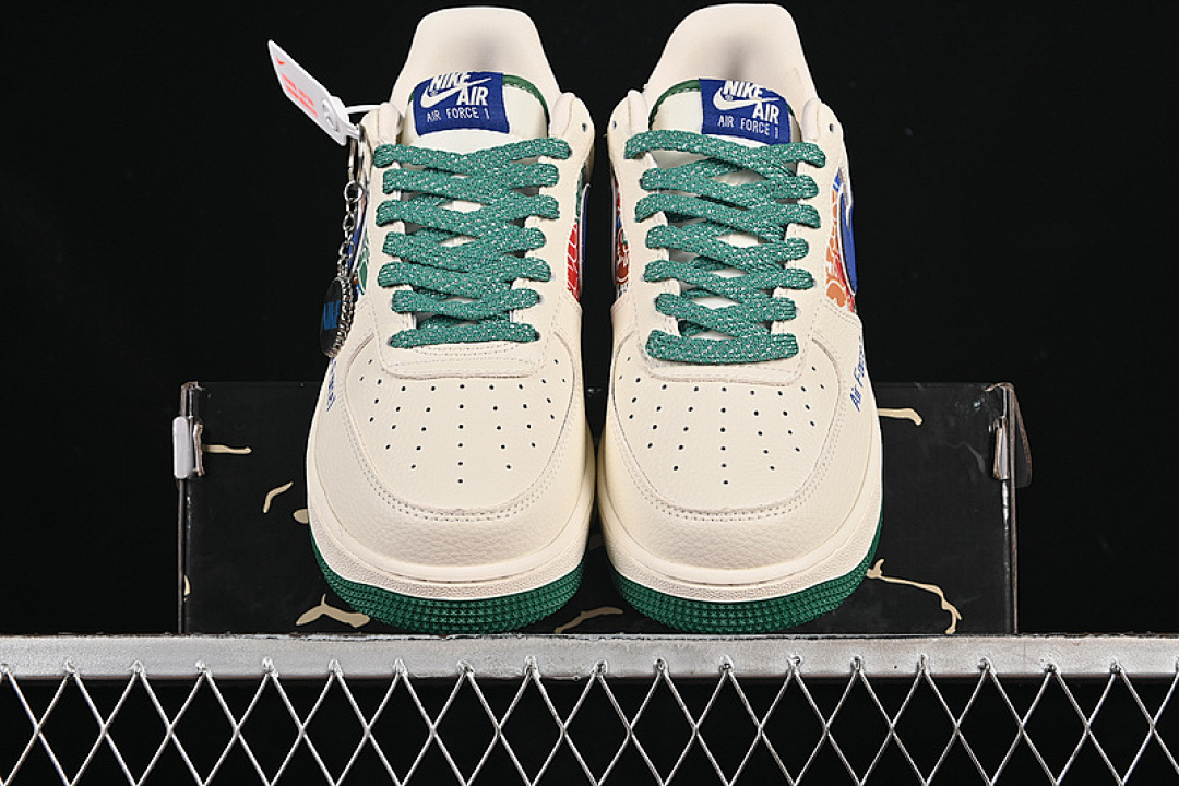 Nike [KJ1688-001]-[AIR FORCE 1 07 LOW WHITE/GREEN/BLUE]-[WOMAN:36-39]-[MAN:40-45] - Image 13