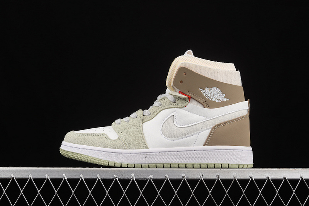Jordan Jordan [CT0979-102]-[AIR 1 ZOOM CMFT WHITE/GREY HEATHER-OLIVE AURA-KHAKI]-[UNSIEX:36-46], photo 1