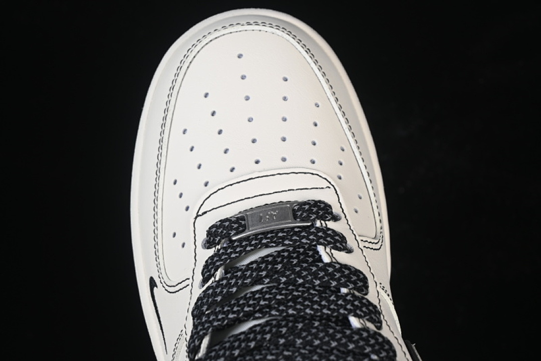 Nike [SM6668-115]-[AIR FORCE 1 07 LOW CASUAL SNEAKERS BLACK/WHITE]-[WOMAN:36-39]-[MAN:40-45] - Image 9