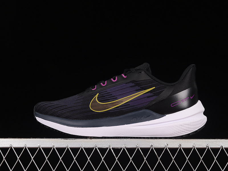 AIR WINFLO 9 BLACK/GOLD SUEDE/BLACKENED BLUE · DD6203-007, photo 1