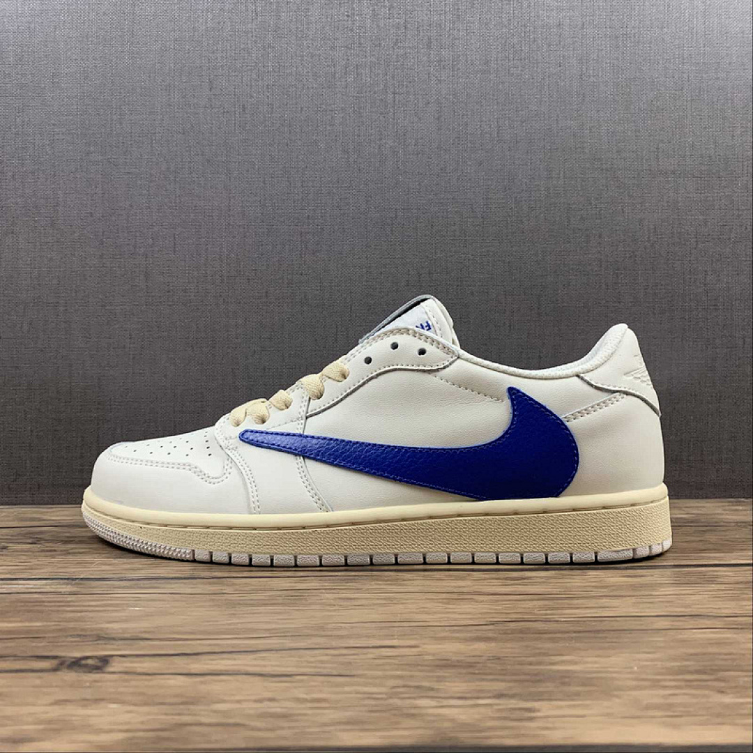 Jordan [DM7866-168]-[TRAVIS SCOTT X FRAGMENT DESIGN AIR JORDAN 1 LOW WHITE/WHITE/BLUE], photo 1