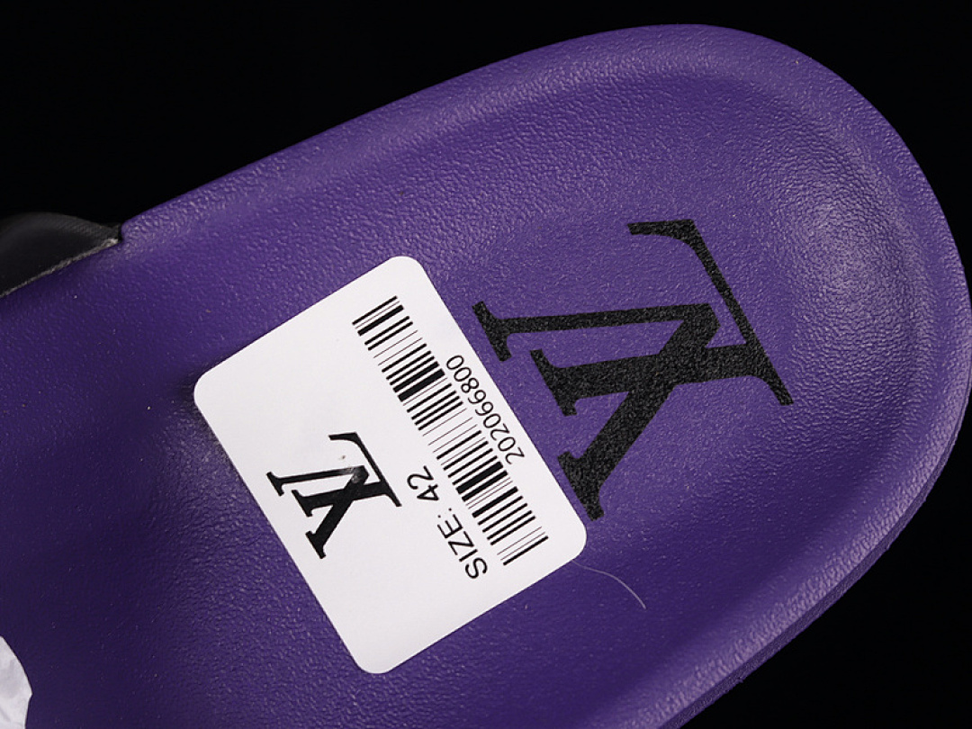 Louis Vuitton [L*V TREND CLASSIC SLIPPERS BLACK/BLACK/PURPLE]-[WOMAN:35-39]-[MAN:40-45] - Image 4