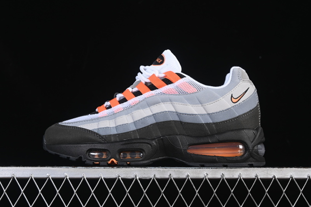 Nike AIR MAX 95 AIR CUSHION SHOES WHITE/ORANGE/BLACK/GREY · HM4740-005, photo 1