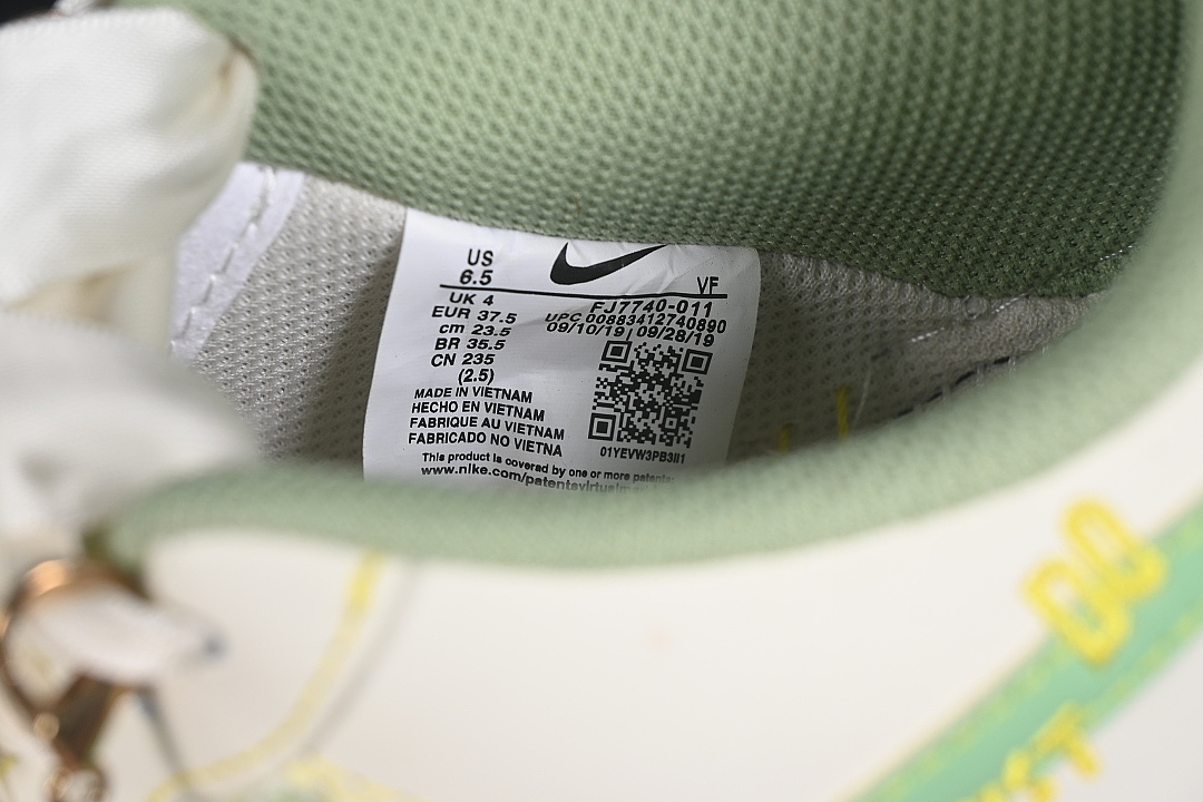 Nike [FJ7740-111]-[AIR FORCE 1 07 LOW CASUAL SNEAKERS WHITE/GREEN]-[WOMAN:36-39]-[MAN:40-45] - Image 5