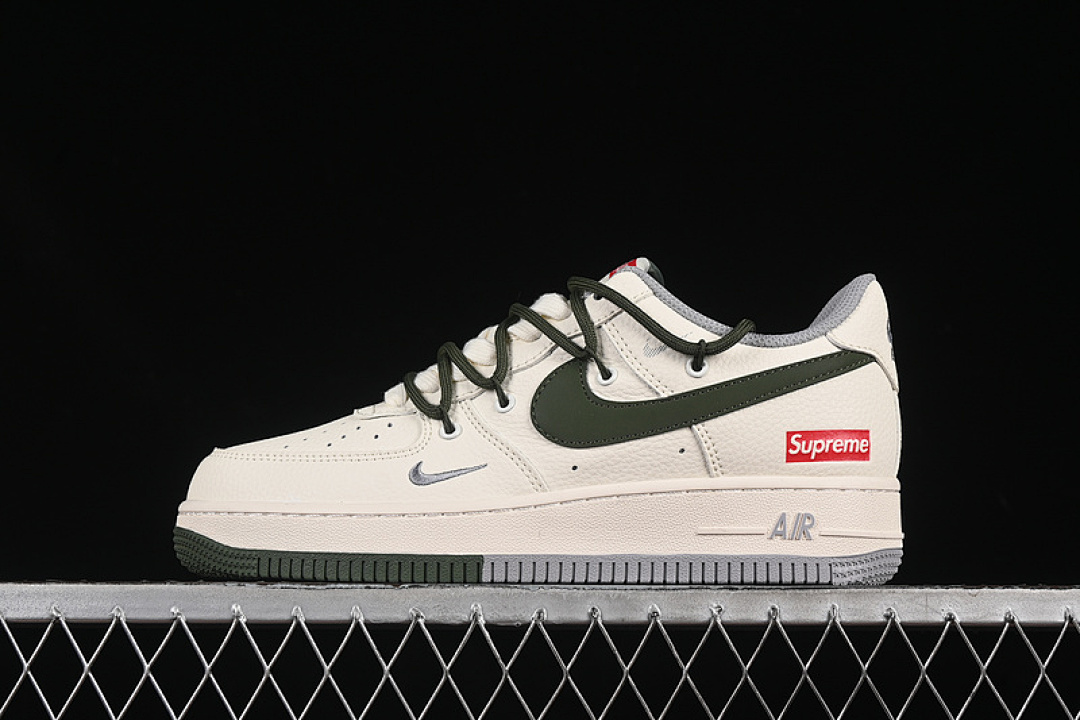 Nike [DM6868-070]-[AIR FORCE 1 07 LOW SUPREME GREY/BLACK/GREEN/BEIGE]-[WOMAN:36-39]-[MAN:40-45] - Image 2