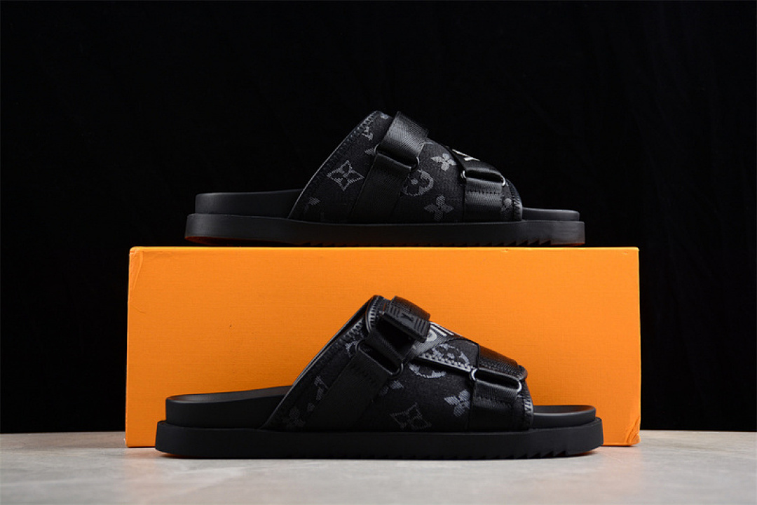 Louis Vuitton [L*V COMFORTABLE CASUAL COOL SLIPPERS BLACK]-[MAN:38-45] - Image 2