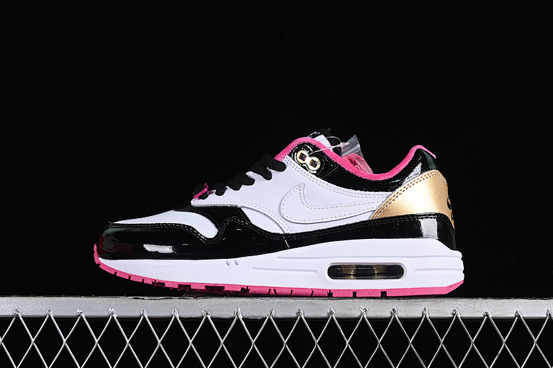 Nike AIR MAX 1 PRM WHITE/BLACK/PINK/GOLD · HJ3966-100, photo 1