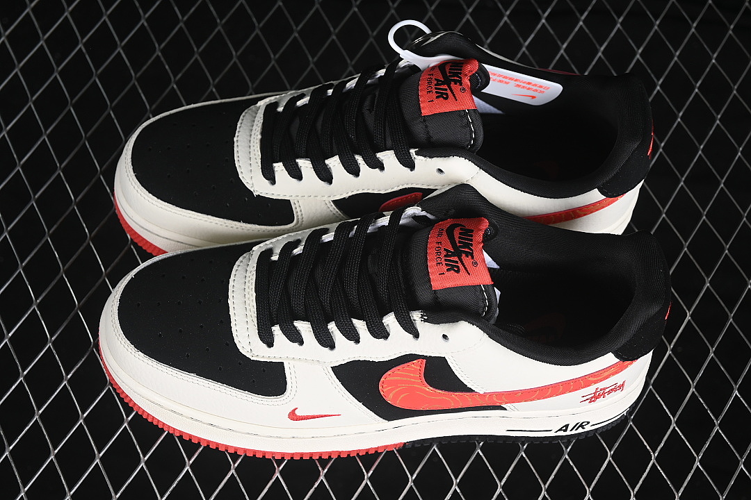 Nike [DF0188-150]-[AIR FORCE 1 07 LOW CASUAL SNEAKERS WHITE/BLACK/RED]-[WOMAN:36-39]-[MAN:40-45] - Image 11