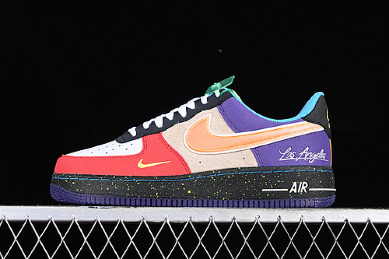Nike Nike AIR FORCE 1 07 LOW WHAT THE LA BLACK/GREY/ORANGE/BLUE/PURPLE · CT1117-100, photo 1